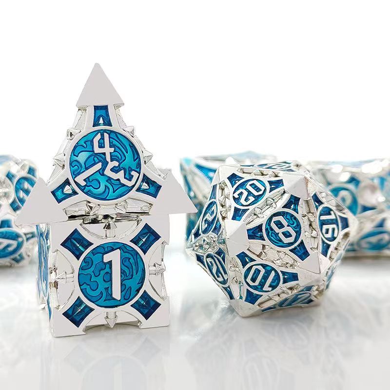 Dice Set Polyhedral - 7 pz Cosplay D4-D20 DND ottone