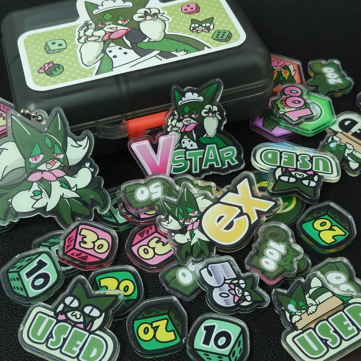 Game Token Counter - Set di Token Personalizzati Meowscarada Pokemon,