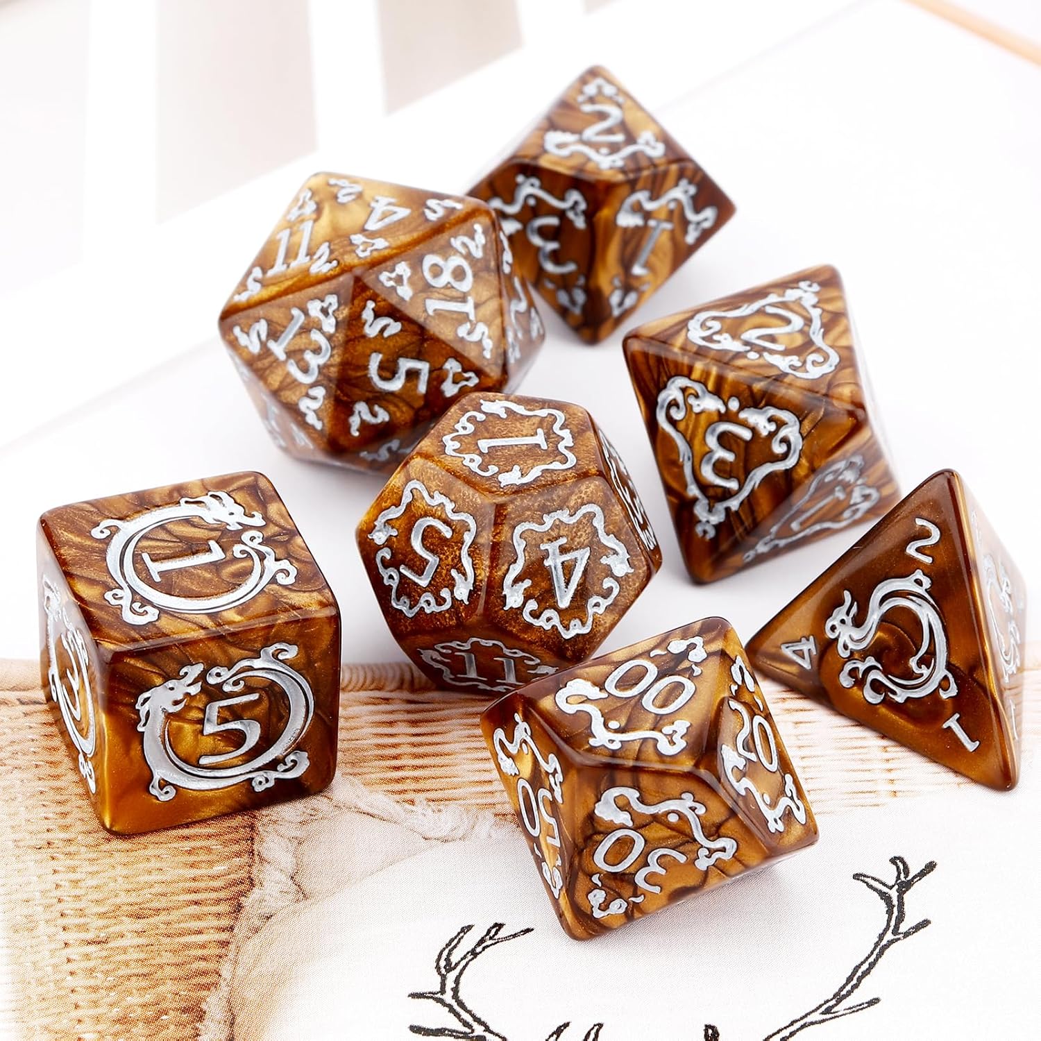 Dice Set Polyhedral - Set di 7 Dadi DND con