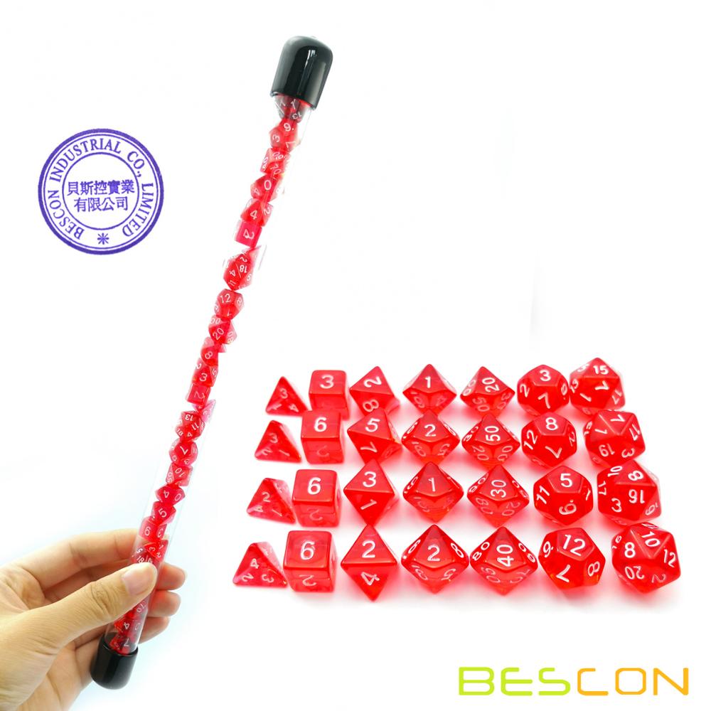 Bescon 28pcs Traslucido Rosso  - Dice Set Polyhedral recensione e prezzo