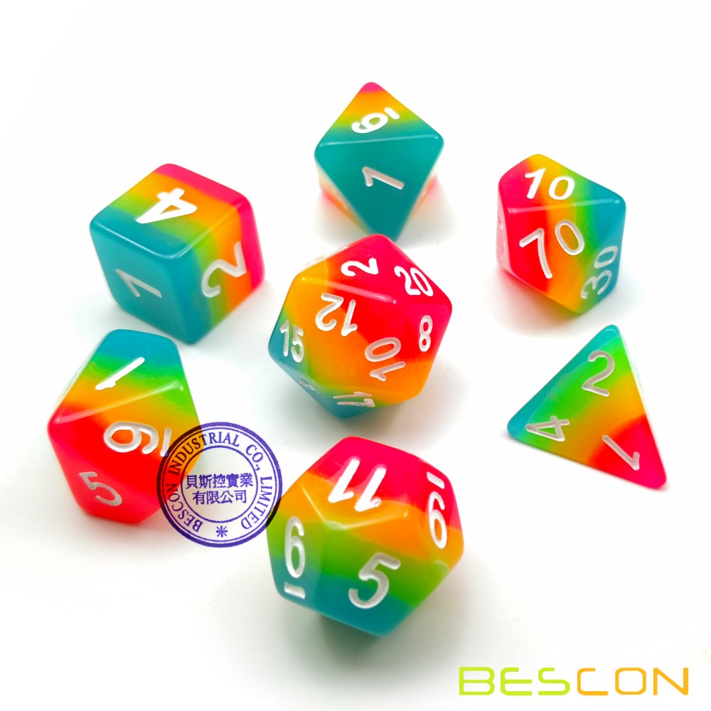 Bescon Fantasy Arcobaleno Lumi - Dice Set Polyhedral recensione e prezzo