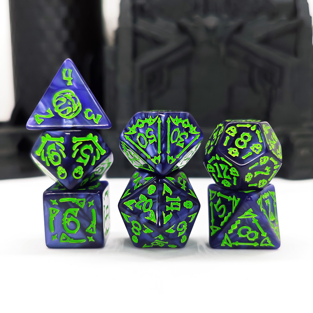 Set di Dadi Cthulhu Blu Scuro  - Dice Set Polyhedral recensione e prezzo