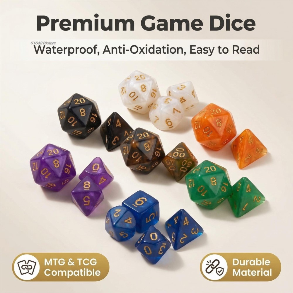 Set di 7 Dadi Poliedrici a Tem - Board Game Economy recensione e prezzo