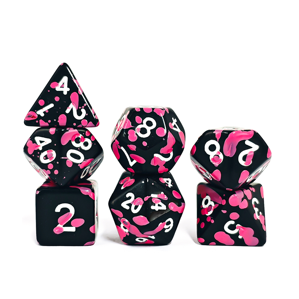 Poliedrico Rosa Splatter Acril - Dice Set Polyhedral recensione e prezzo